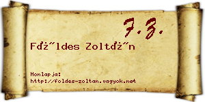 Földes Zoltán névjegykártya