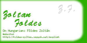 zoltan foldes business card