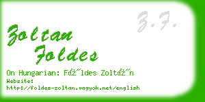 zoltan foldes business card